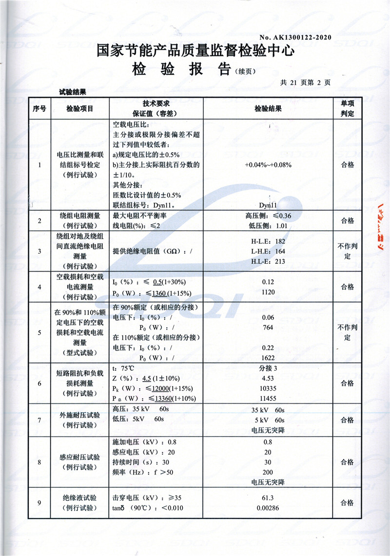 高低压试验报告-S11-1250铜陵铜陵铜陵油浸式变压器-2.jpg